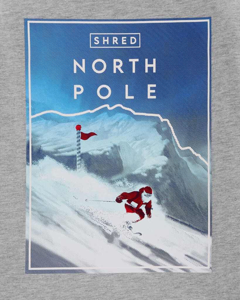 slide 2 of 2, Oshkosh Kid The North Pole Long-Sleeve Graphic Tee Grey M, 1 ct