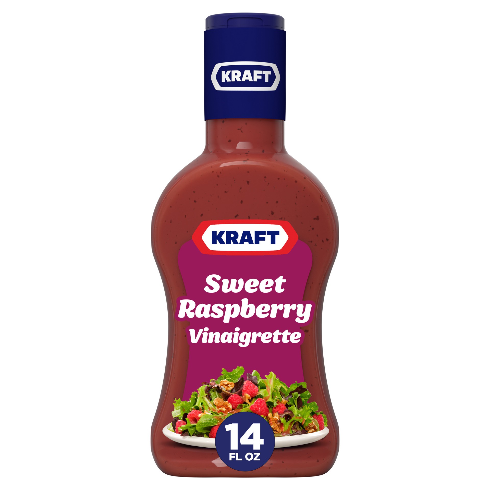 slide 1 of 6, Kraft Sweet Raspberry Vinaigrette Salad Dressing, 14 fl oz Bottle, 14 fl oz