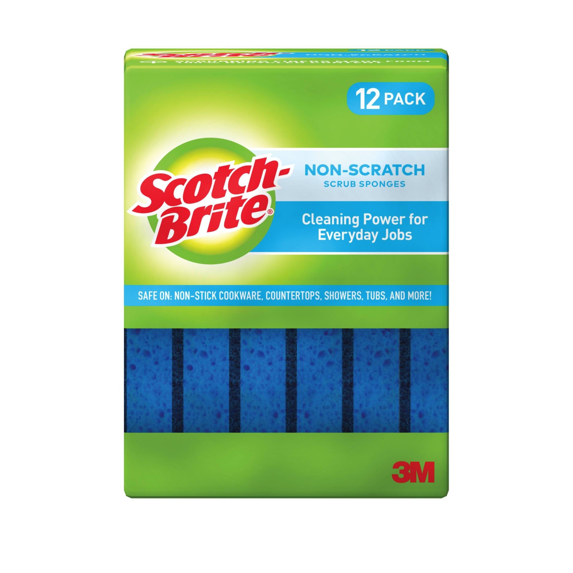 slide 1 of 6, Scotch-Brite & Non Scratch Scrub Sponge, Blue/Blue, 12 ct