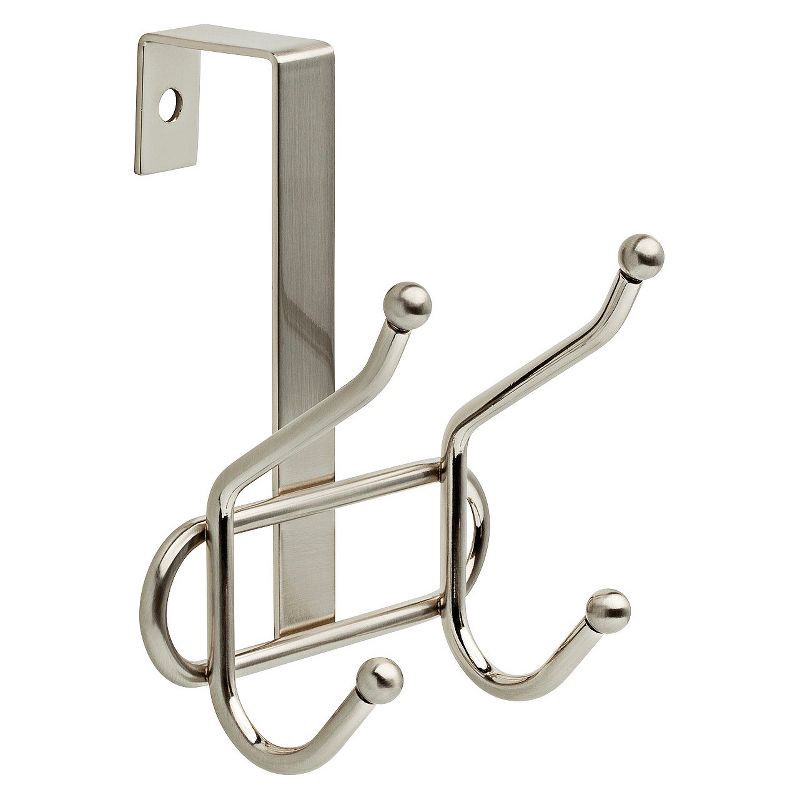 slide 1 of 1, Over The Door Double Decorative Hook Rack Nickel - Room Essentials, 1 ct