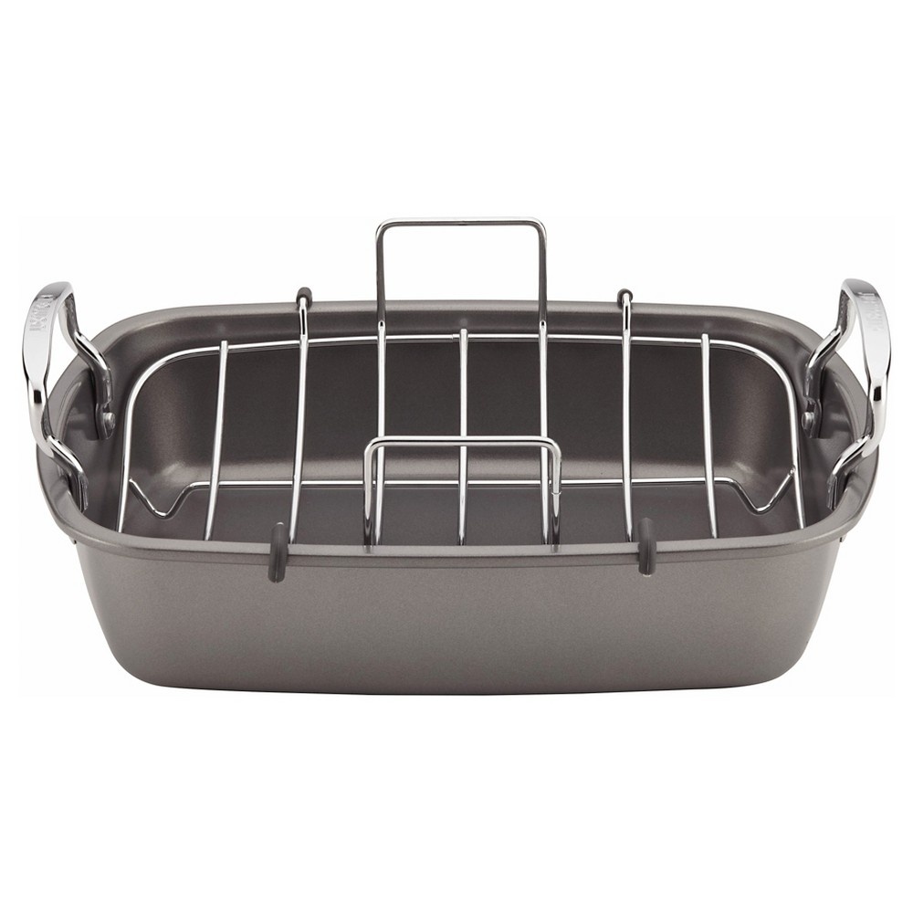 slide 2 of 4, Circulon Innovatum Nonstick Roaster with Steel Rack, 17 in x 13 in