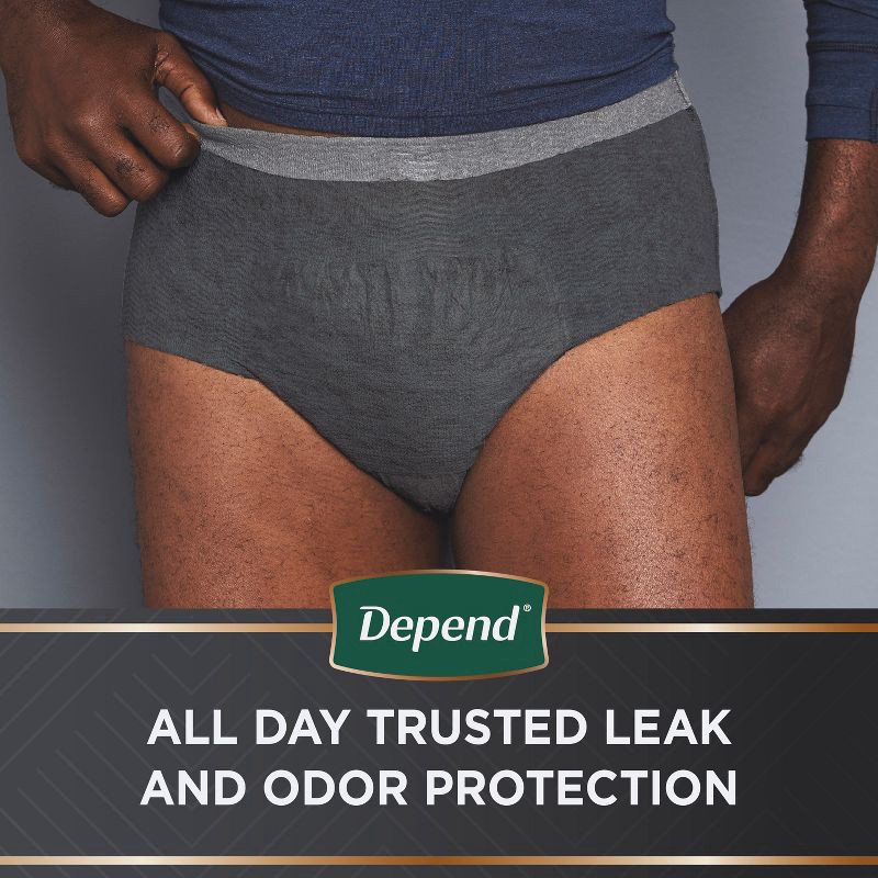 slide 2 of 7, Depend Real Fit Incontinence Underwear for Men - Maximum Absorbency - L/XL - Black & Gray - 12ct, 12 ct