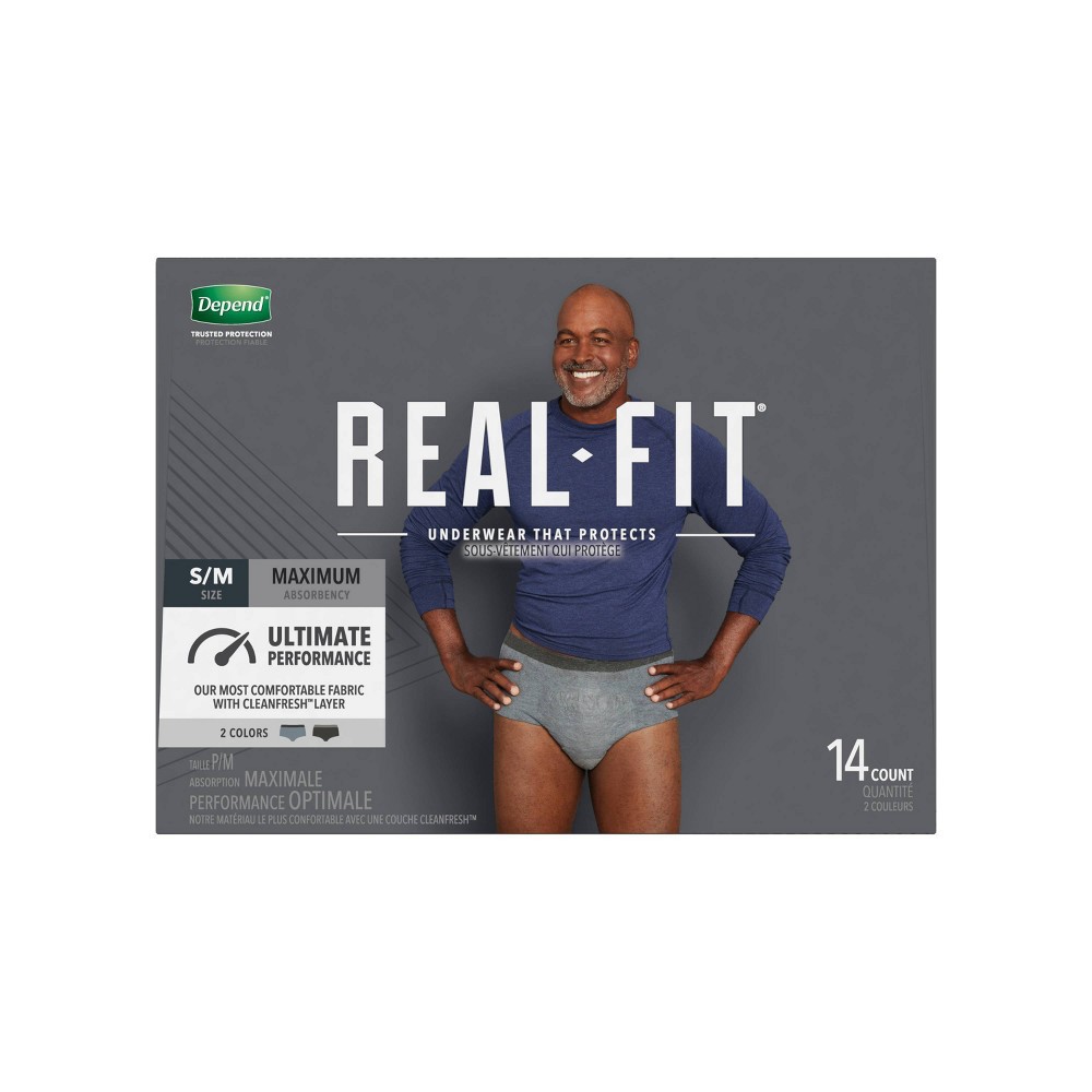 Depend Real Fit Incontinence Fragrance Free Underwear for Men - Maximum ...