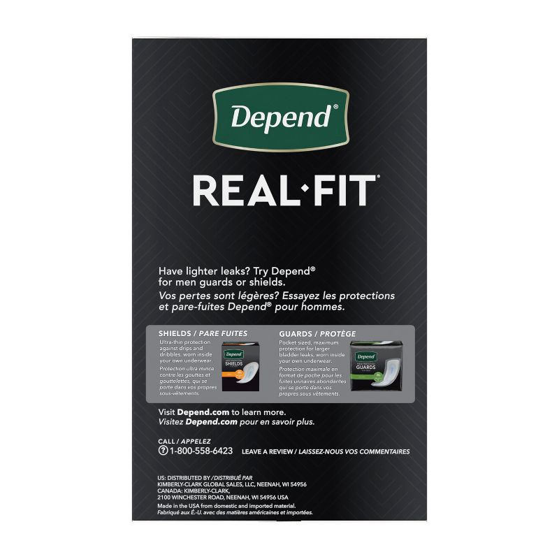 slide 10 of 13, Depend Real Fit Incontinence Underwear for Men - Maximum Absorbency - S/M - Black & Gray - 14ct, 14 ct