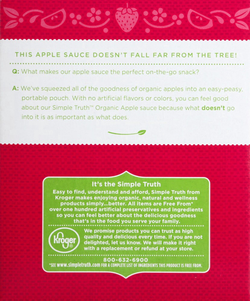 slide 4 of 5, Simple Truth Organic Strawberry Applesauce, 4 ct; 3.2 oz