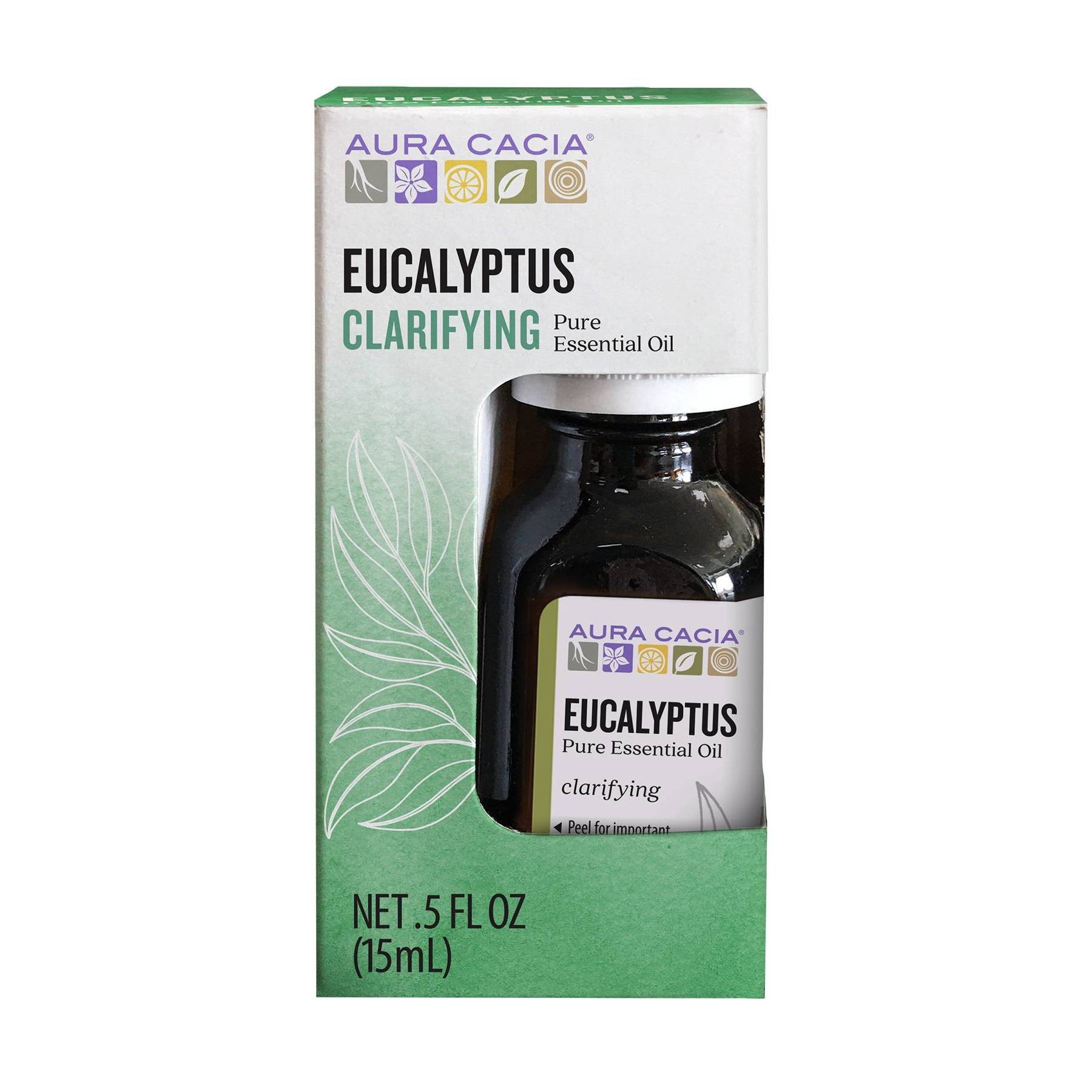 slide 1 of 5, Aura Cacia Eucalyptus Exhilarating Pure Essential Oil - 0.5 fl oz, 0.5 fl oz