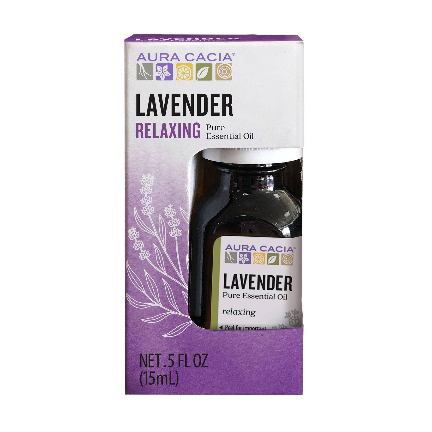 slide 1 of 5, Aura Cacia Lavender Relaxing Pure Essential Oil - 0.5 fl oz, 0.5 fl oz