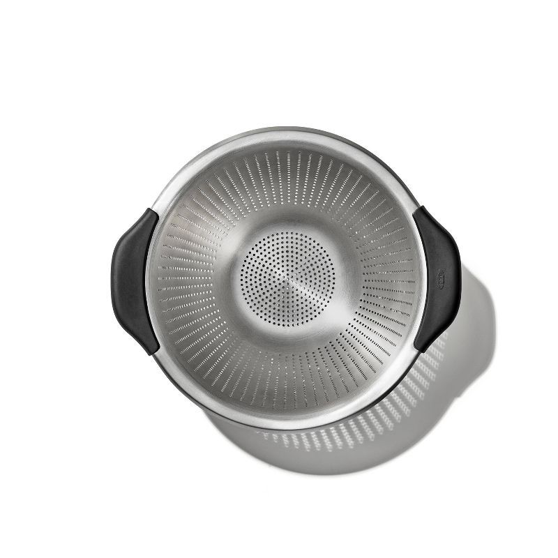 slide 3 of 8, OXO 5 Qt Stainless Steel Colander: Dishwasher-Safe Strainer for Pasta & More, Clear, 11.7" Width, 5 qt