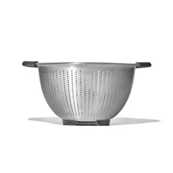 OXO 5 Qt Stainless Steel Colander: Dishwasher-Safe Strainer for Pasta & More, Clear, 11.7" Width