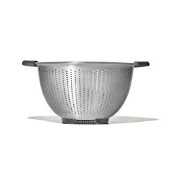OXO 5 Qt Stainless Steel Colander: Dishwasher-Safe Strainer for Pasta & More, Clear, 11.7" Width
