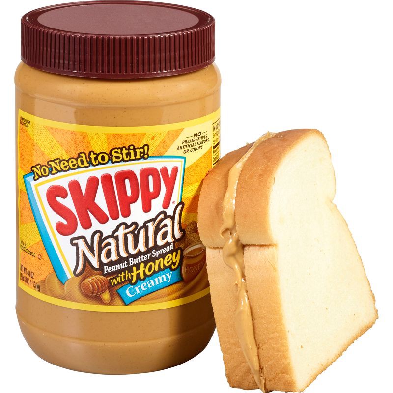 slide 3 of 14, Skippy Natural Peanut Butter Spread w/ Honey - 40oz, 40 oz