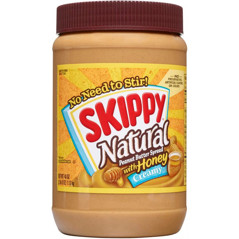 slide 1 of 14, Skippy Natural Peanut Butter Spread w/ Honey - 40oz, 40 oz