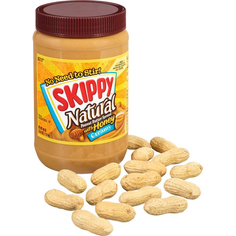 slide 5 of 14, Skippy Natural Peanut Butter Spread w/ Honey - 40oz, 40 oz