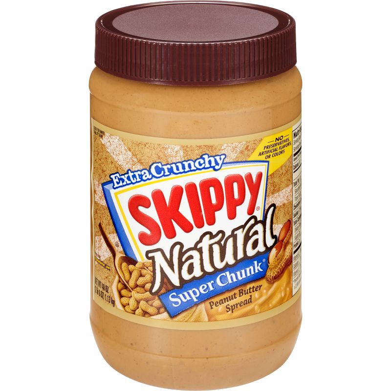 slide 2 of 14, Skippy Natural Chunky Peanut Butter - 40oz, 40 oz