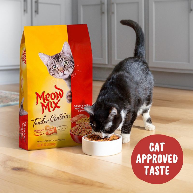 slide 5 of 5, Meow Mix Tender Centers with Flavors of Salmon & Chicken Adult Complete & Balanced Dry Cat Food - 13.5lbs, 13.5 lb