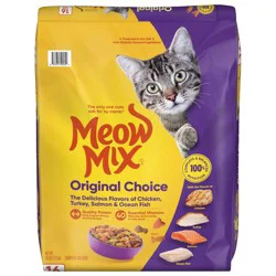 Meow Mix Original Choice with Flavors of Chicken, Turkey, Salmon & Ocean Fish Adult Complete & Balanced Dry Cat Food - 16lbs