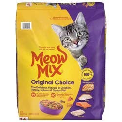 Meow Mix Original Choice with Flavors of Chicken, Turkey, Salmon & Ocean Fish Adult Complete & Balanced Dry Cat Food - 16lbs