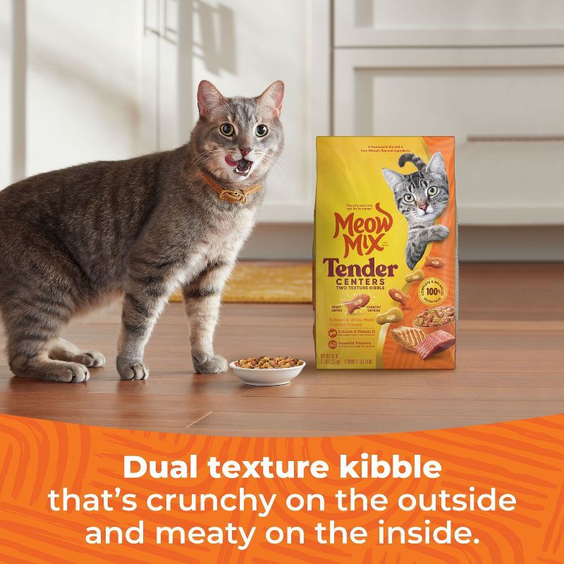 slide 3 of 9, Meow Mix Tender Centers Salmon and Chicken Flavor Dry Cat Food - 3lbs, 3 lb