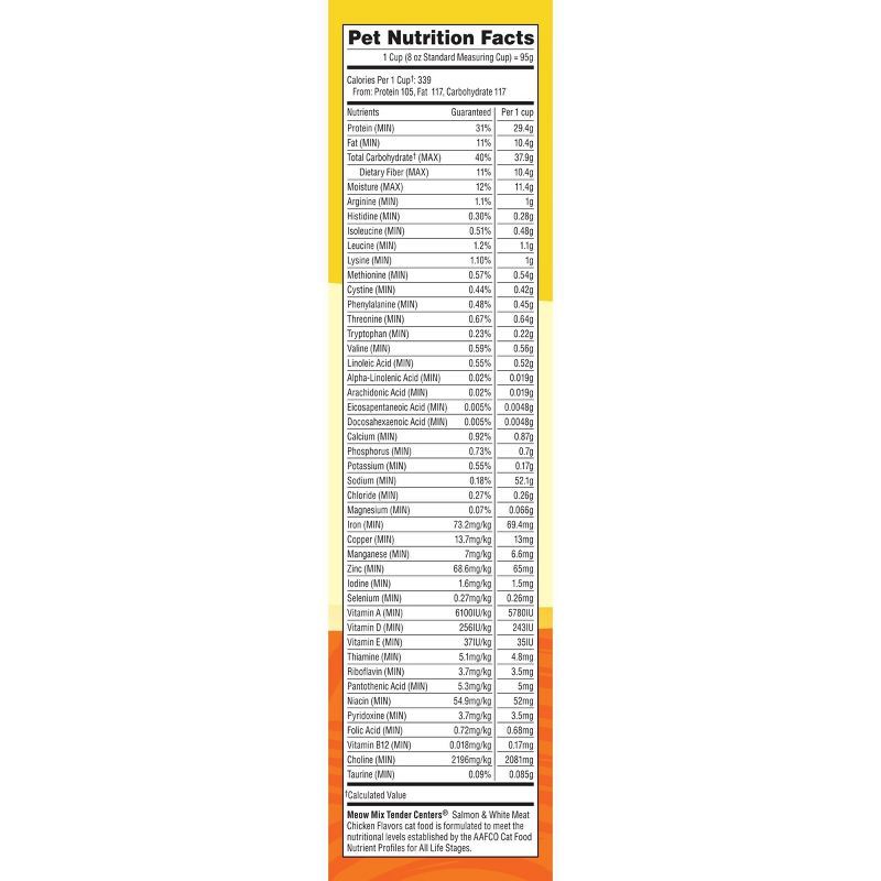 slide 5 of 9, Meow Mix Tender Centers Salmon and Chicken Flavor Dry Cat Food - 3lbs, 3 lb