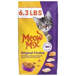 Meow Mix Original Choice with Flavors of Chicken, Turkey, Salmon & Ocean Fish Adult Complete & Balanced Dry Cat Food - 6.3lbs