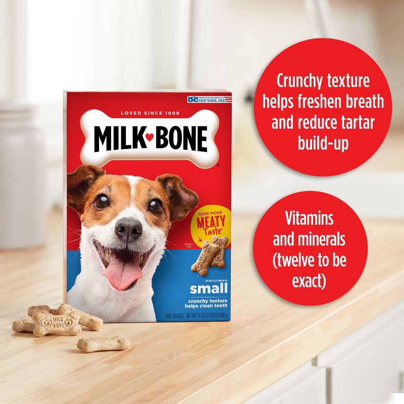 slide 4 of 6, Milk-Bone Original Beef Flavor Biscuits Dog Treats - Small -24oz, 24 oz