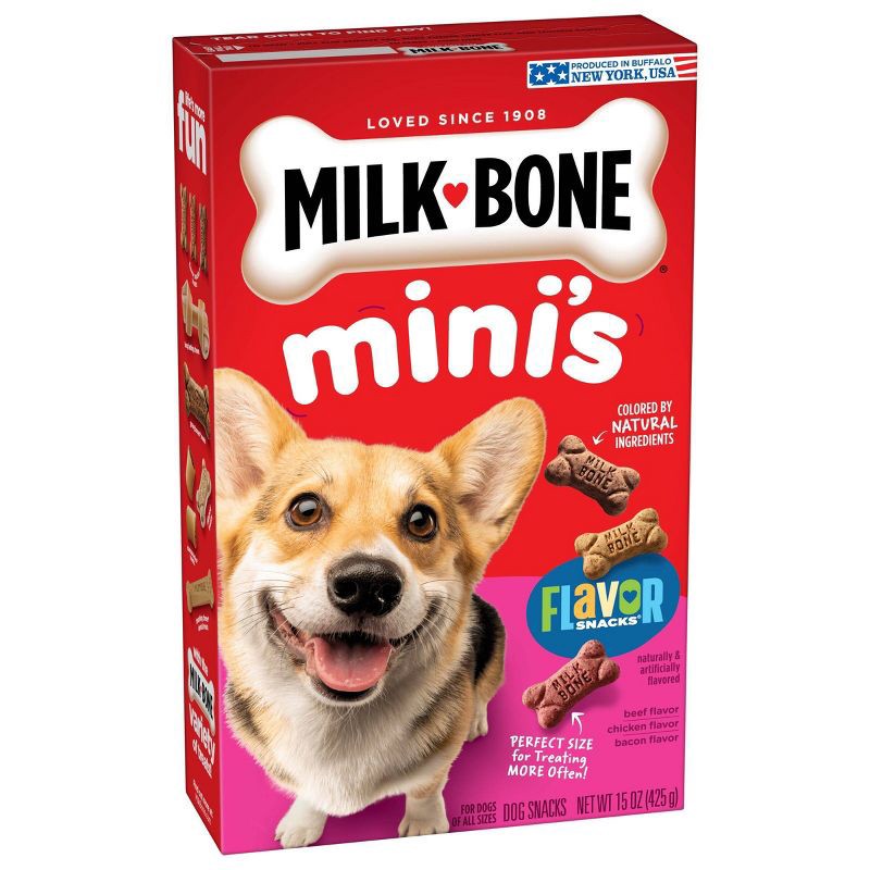 slide 4 of 5, Milk-Bone Original Mini Dog Treats Biscuits with Beef, Chicken & Bacon Flavor Snacks - 15oz, 15 oz