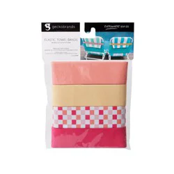 Geckobrands Towel Bands - Set of 4 - Pink Checker
