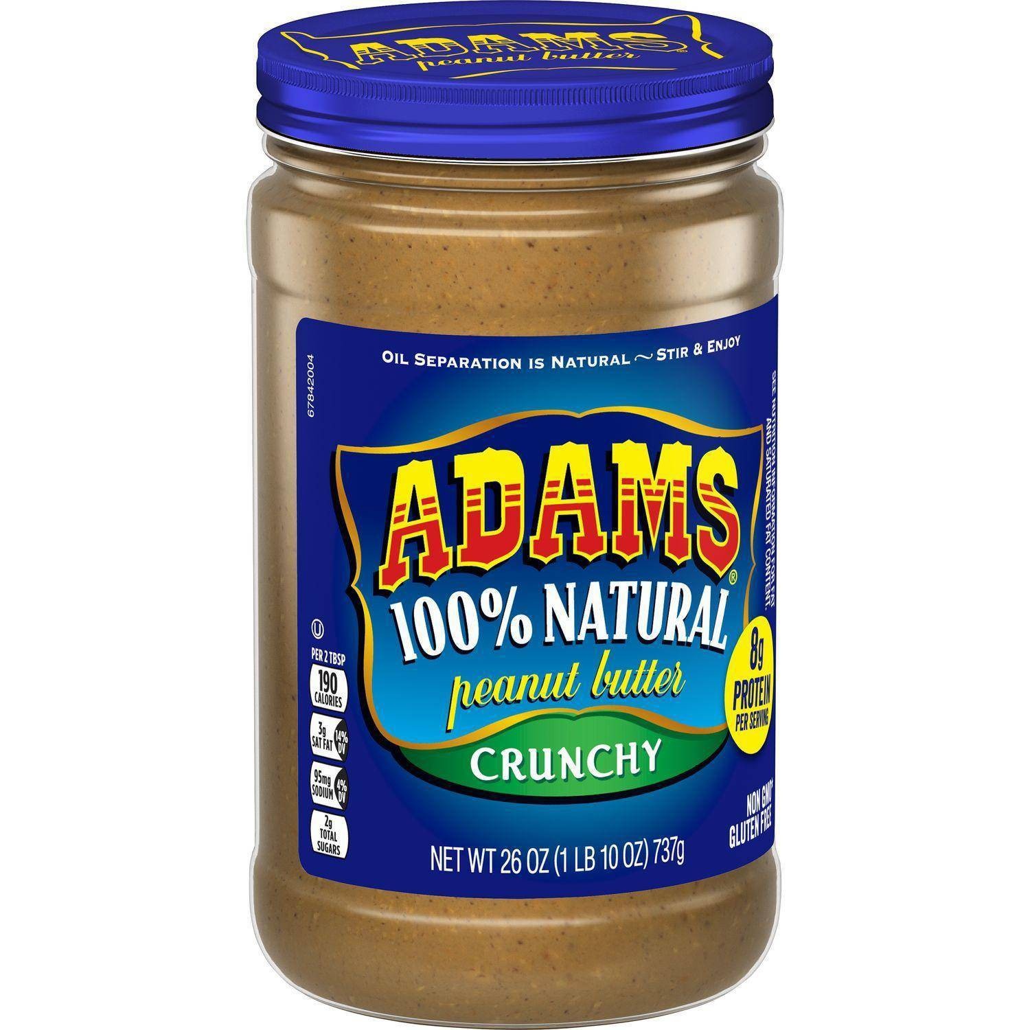 slide 1 of 4, Adams Peanut Butter 100% Natural Crunchy Peanut Butter - 26oz, 26 oz