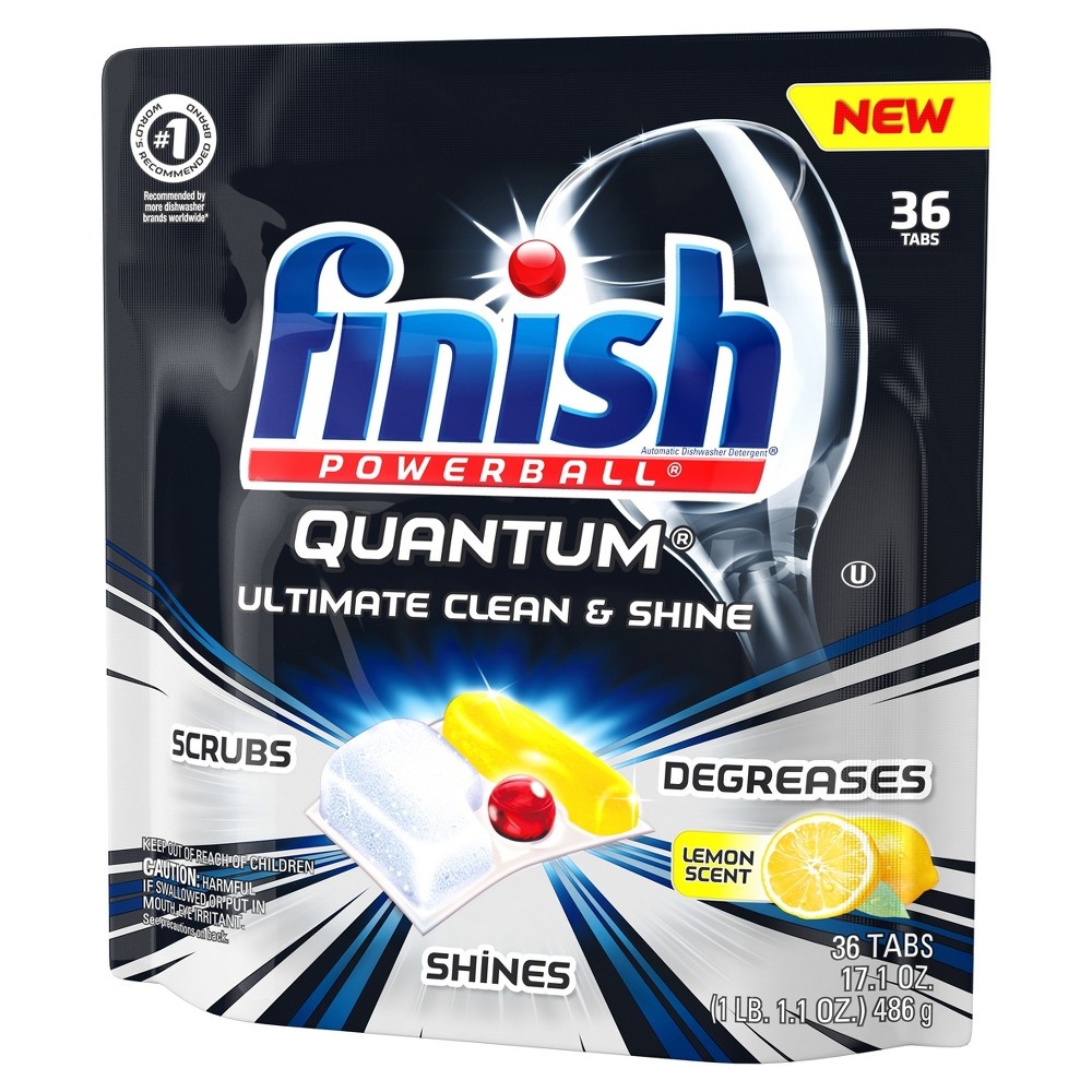 Finish Quantum Ultra Degreaser With Lemon Dishwasher Detergent 36 ct