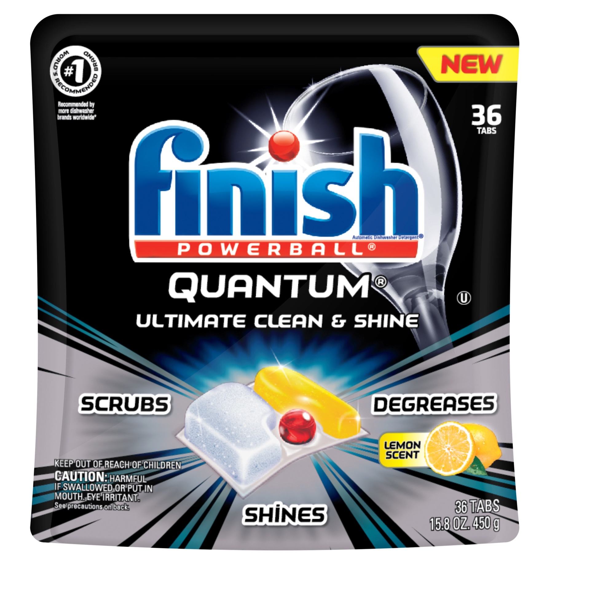 Finish Quantum Ultra Degreaser With Lemon Dishwasher Detergent 36 ct