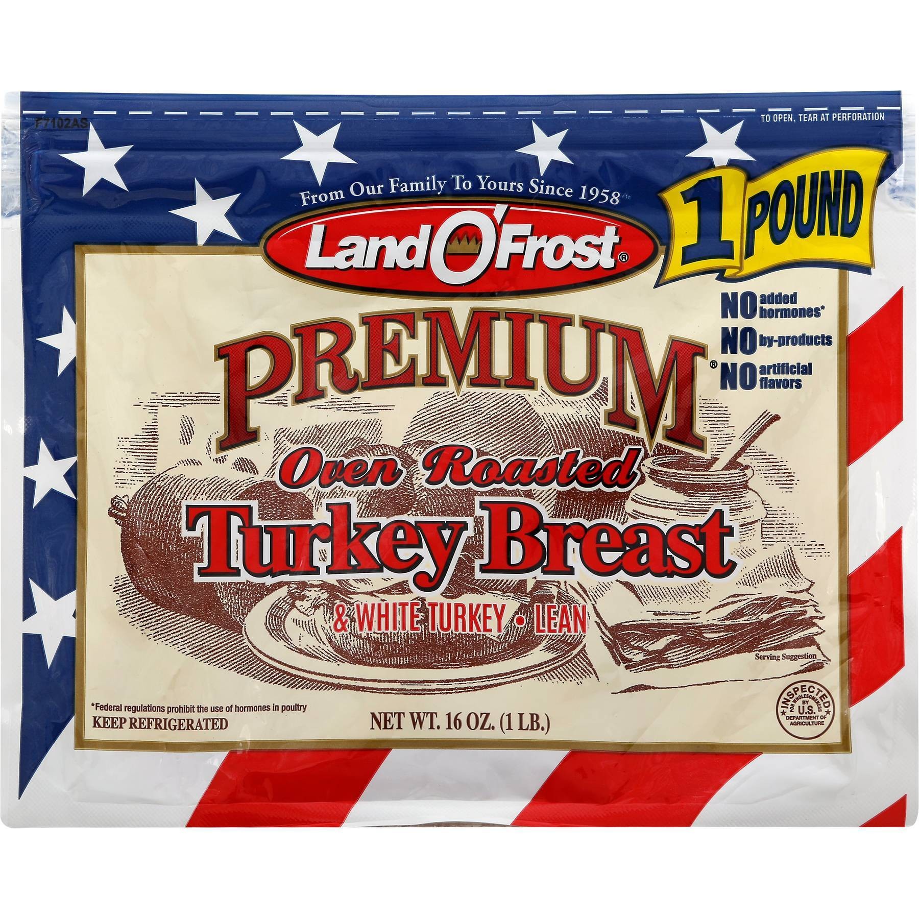 slide 1 of 4, Land O'Frost Oven Roasted Turkey Breast, 16 oz