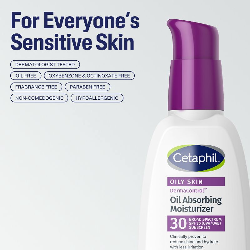 slide 7 of 8, Cetaphil Dermacontrol Oil Absorbing Face Moisturizer with SPF 30 - 4 fl oz, 30 x 4 fl oz