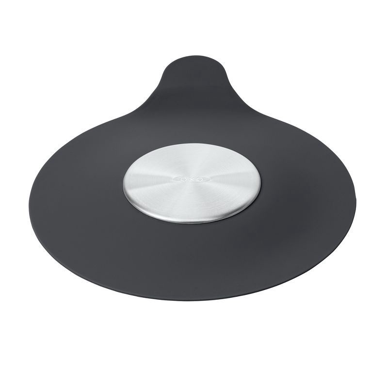 slide 2 of 5, Bath Tub Drain Stopper Gray - OXO: Silicone & Stainless Steel, Easy Removal, Fits Standard Tubs, 1 ct