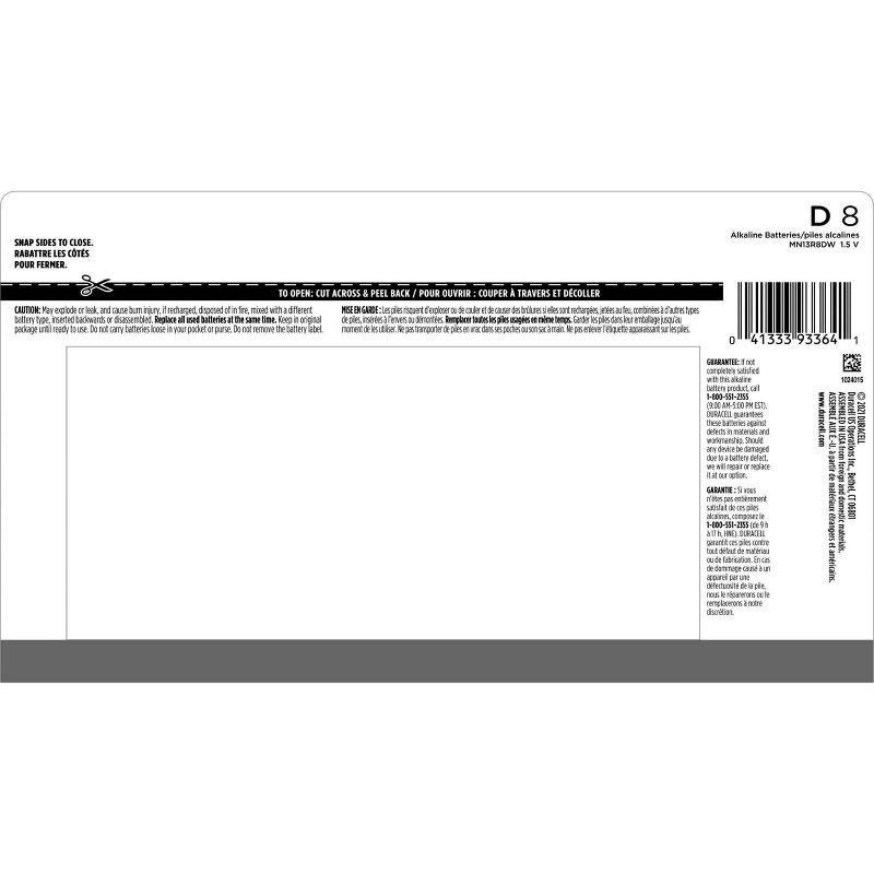 slide 7 of 7, Duracell Coppertop D Batteries - 8pk Alkaline Battery: Household Single-Use 1.5V, 8 ct