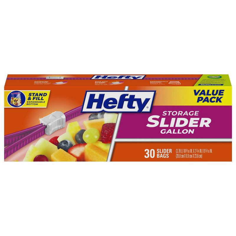 slide 1 of 9, Hefty Gallon Food Storage Slider Bag - 30ct, 30 ct