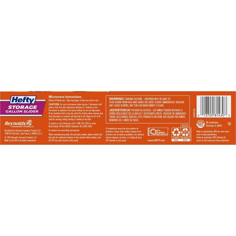 slide 2 of 9, Hefty Gallon Food Storage Slider Bag - 30ct, 30 ct