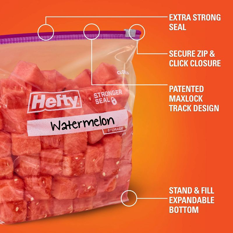 slide 5 of 9, Hefty Gallon Food Storage Slider Bag - 30ct, 30 ct