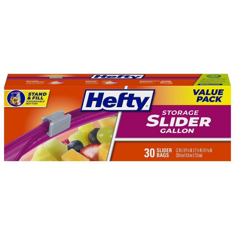 slide 1 of 9, Hefty Gallon Food Storage Slider Bag - 30ct, 30 ct