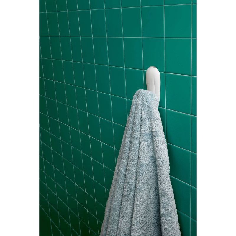 slide 9 of 11, Command 1 Hook 2 Strips Large Sized Bathroom Decorative Hook with Water Resistant Strips White, 1 ct