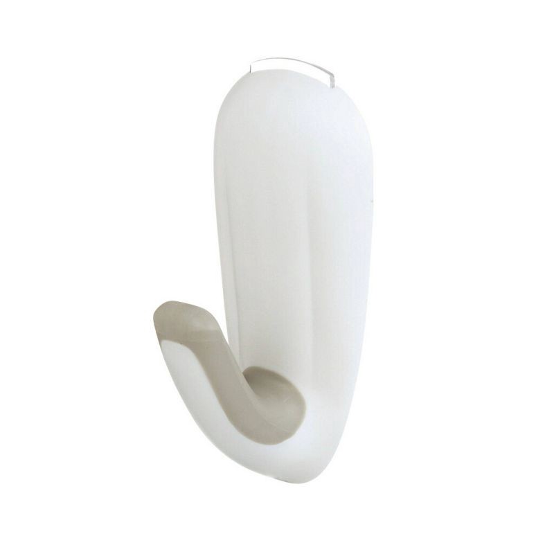 slide 11 of 11, Command 1 Hook 2 Strips Large Sized Bathroom Decorative Hook with Water Resistant Strips White, 1 ct