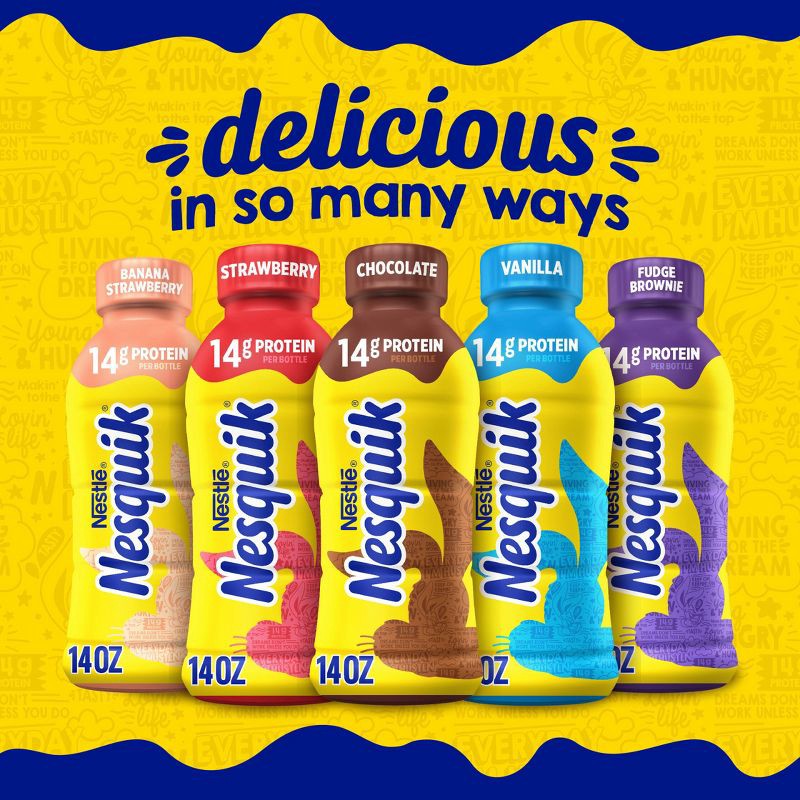slide 5 of 7, Nesquik Low Fat Chocolate Milk - 14 fl oz, 14 fl oz