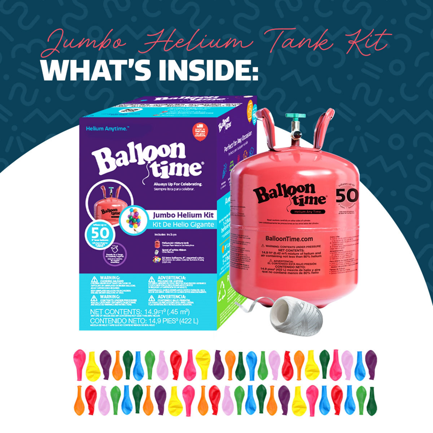 slide 2 of 8, Balloon Time Jumbo Helium Kit 1 ea, 1 ct