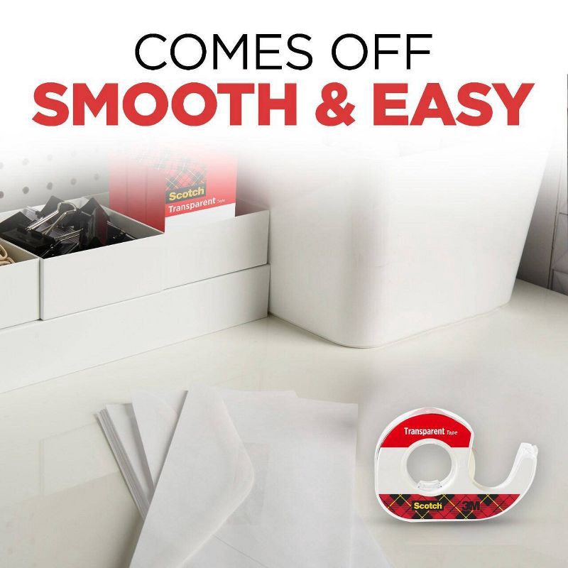 slide 5 of 11, Scotch® Transparent Tape, 3/4 in. x 275 in., 4 Dispensers/Pack: Gift Wrap & Packing Tape, Clear, Plastic, Refill, 1 ct