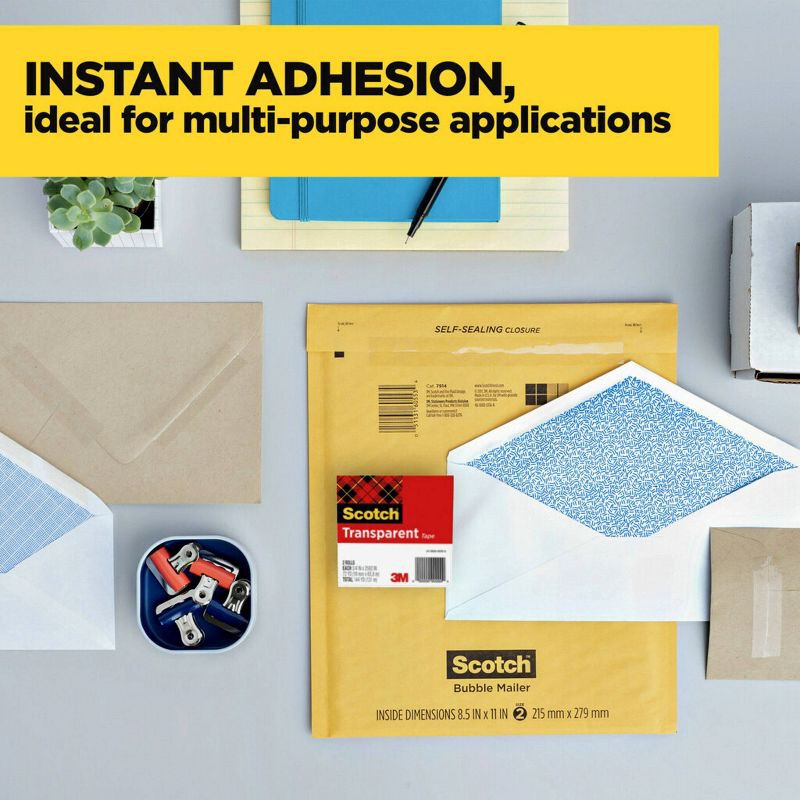 slide 6 of 11, Scotch® Transparent Tape, 3/4 in. x 275 in., 4 Dispensers/Pack: Gift Wrap & Packing Tape, Clear, Plastic, Refill, 1 ct