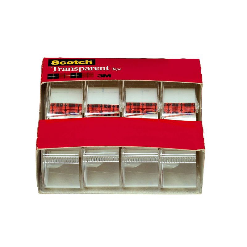 slide 11 of 11, Scotch® Transparent Tape, 3/4 in. x 275 in., 4 Dispensers/Pack: Gift Wrap & Packing Tape, Clear, Plastic, Refill, 1 ct