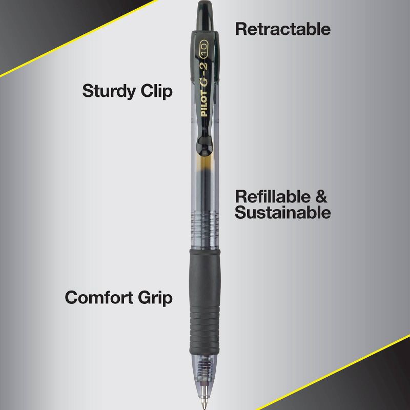 slide 4 of 6, Pilot 3pk G2 Gel Pens Bold Point 1.0mm Black Ink, 3 ct