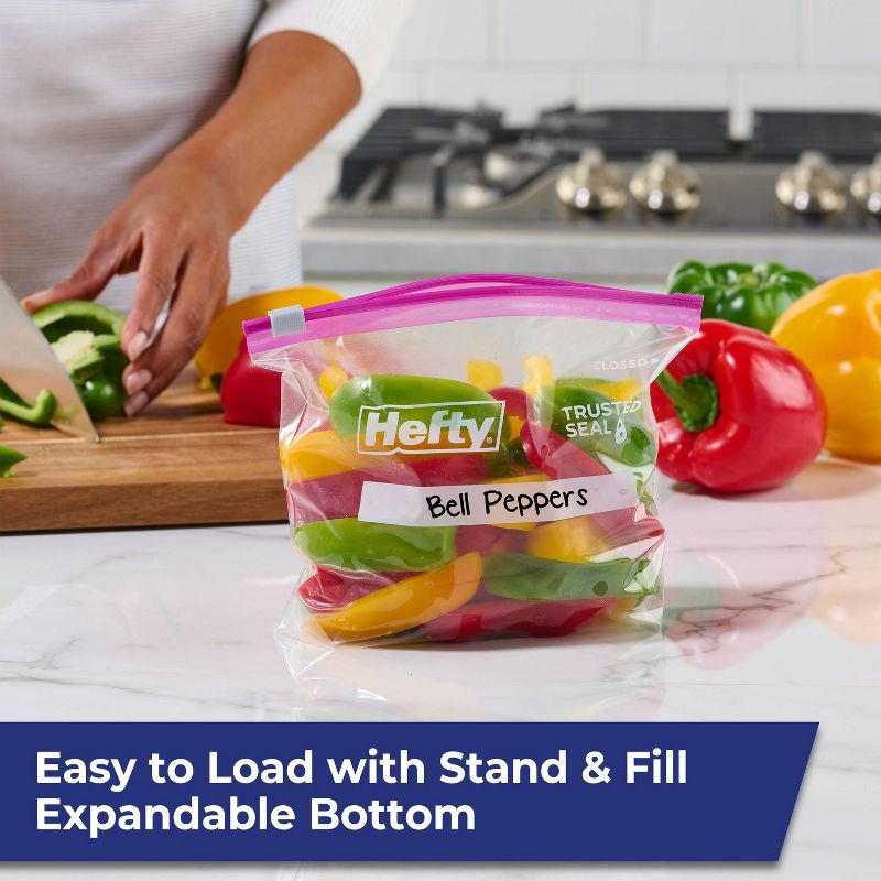 slide 3 of 10, Hefty Quart Food Storage Slider Bag - 40ct, 40 ct