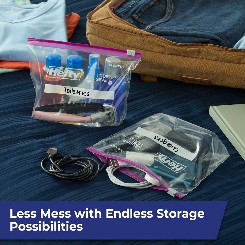 slide 7 of 10, Hefty Quart Food Storage Slider Bag - 40ct, 40 ct