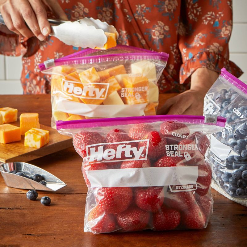 slide 10 of 10, Hefty Quart Food Storage Slider Bag - 40ct, 40 ct