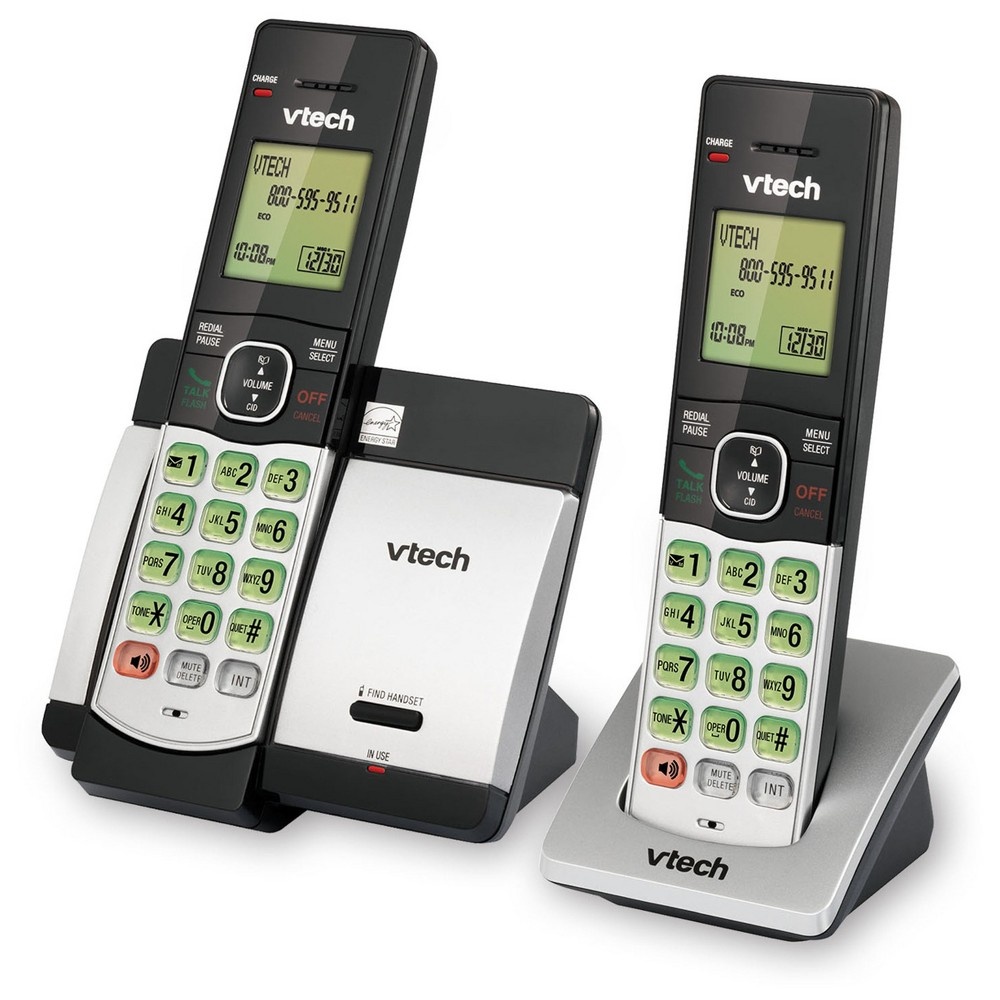 slide 2 of 3, V-Tech VTech DECT 6.0 Expandable Cordless Phone w/ 2 Handsets - Silver CS5119-2, 1 ct